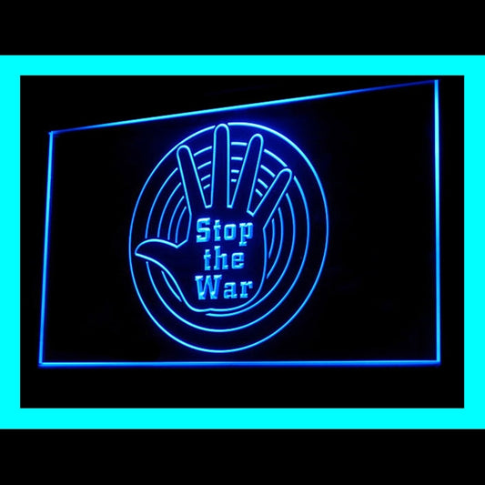 150057 Stop the War Gift Shop Peaceful Home Decor Open Display illuminated Night Light Neon Sign 16 Color By Remote