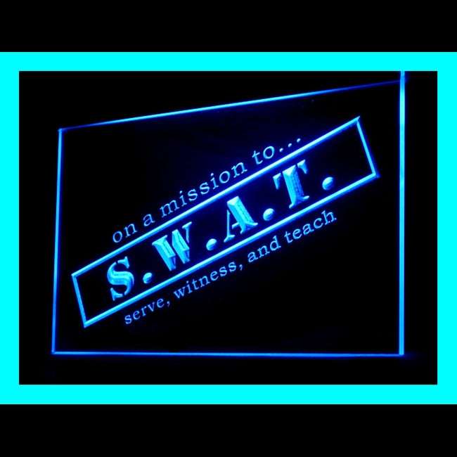 150068 SWAT Police Home Decor Open Display illuminated Night Light Neon Sign 16 Color By Remote