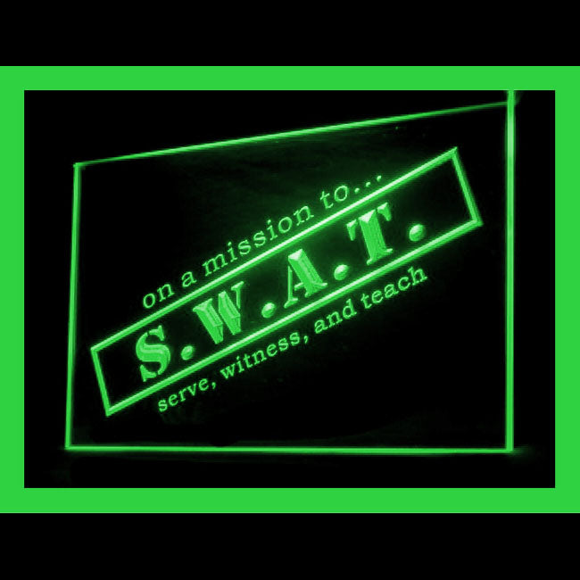 150068 SWAT Police Home Decor Open Display illuminated Night Light Neon Sign 16 Color By Remote