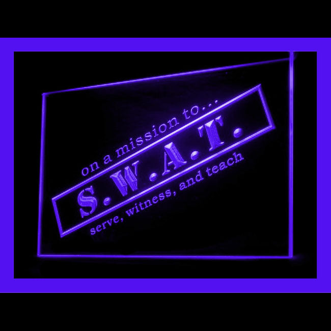 150068 SWAT Police Home Decor Open Display illuminated Night Light Neon Sign 16 Color By Remote