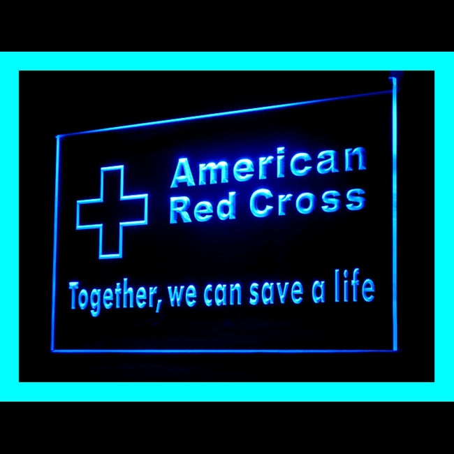 150072 Red Cross Together We Can Save Home Decor Open Display illuminated Night Light Neon Sign 16 Color By Remote