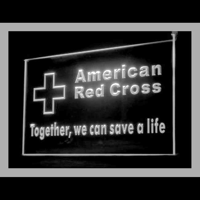 150072 Red Cross Together We Can Save Home Decor Open Display illuminated Night Light Neon Sign 16 Color By Remote