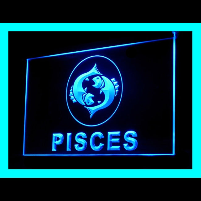 150074 Pisces Zodiac Astrology Pollution Home Decor Open Display illuminated Night Light Neon Sign 16 Color By Remote