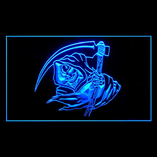 150085 Halloween Shop Grim Reaper Skeleton Skull Home Decor Open Display illuminated Night Light Neon Sign 16 Color By Remote