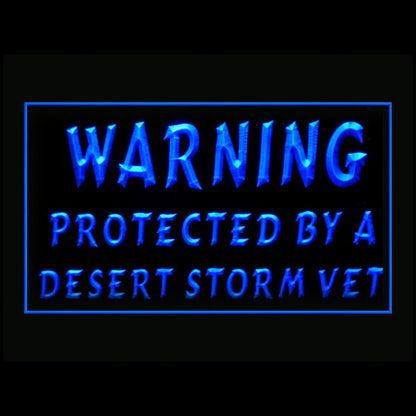 150091 Warning Protected By A Desert Home Decor Open Display illuminated Night Light Neon Sign 16 Color By Remote