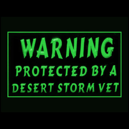 150091 Warning Protected By A Desert Home Decor Open Display illuminated Night Light Neon Sign 16 Color By Remote