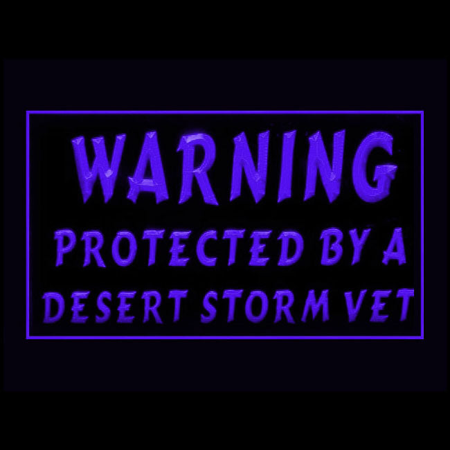 150091 Warning Protected By A Desert Home Decor Open Display illuminated Night Light Neon Sign 16 Color By Remote