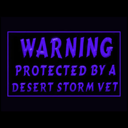 150091 Warning Protected By A Desert Home Decor Open Display illuminated Night Light Neon Sign 16 Color By Remote