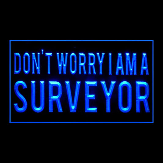 150092 Don't Worry I am a Surveyor Home Decor Open Display illuminated Night Light Neon Sign 16 Color By Remote