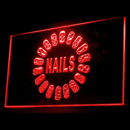 160019 Nails Beauty Salon Shop Home Decor Open Display illuminated Night Light Neon Sign 16 Color By Remote