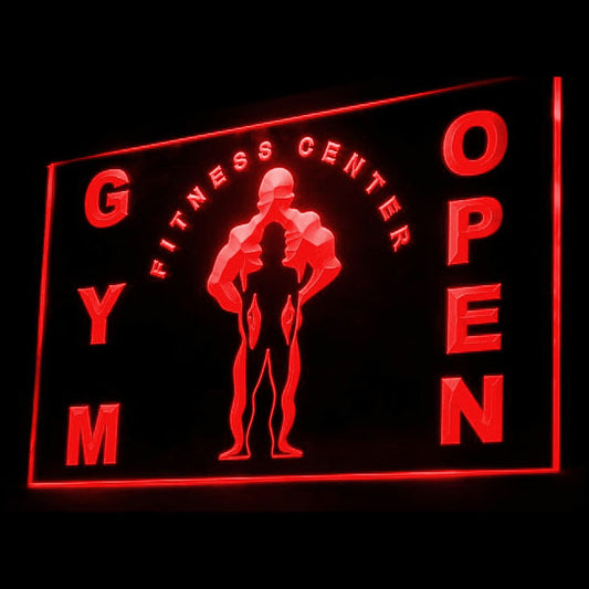 160036 GYM Fitness Center Home Decor Open Display illuminated Night Light Neon Sign 16 Color By Remote