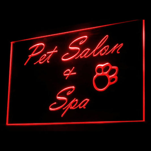 160056 Pets Salon Spa Shop Beauty Home Decor Open Display illuminated Night Light Neon Sign 16 Color By Remote