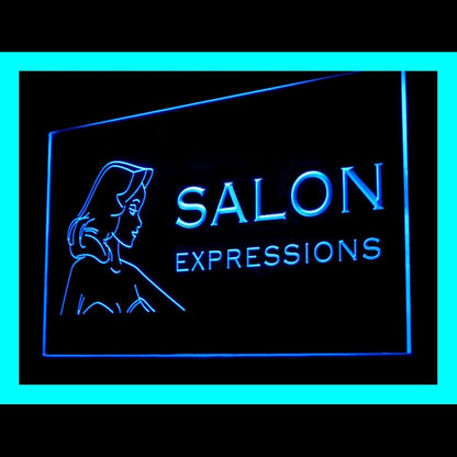 160088 Salon Expressions Beauty Shop Home Decor Open Display illuminated Night Light Neon Sign 16 Color By Remote