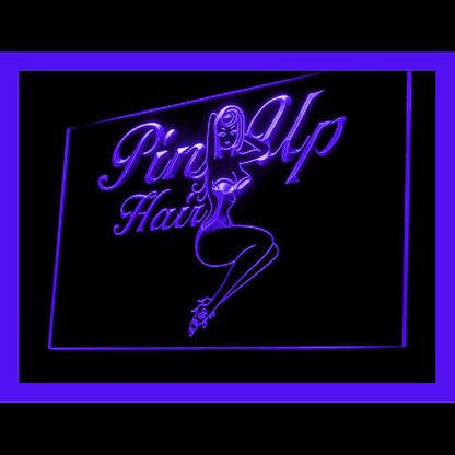 160091 Pin Up Hair Salon Beauty Shop Home Decor Open Display illuminated Night Light Neon Sign 16 Color By Remote