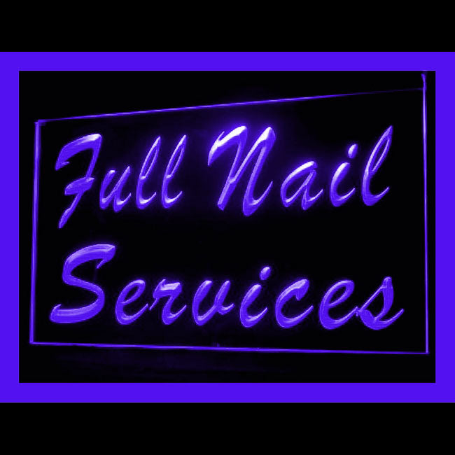 160097 Full Nail Services Beauty Salon Home Decor Open Display illuminated Night Light Neon Sign 16 Color By Remote