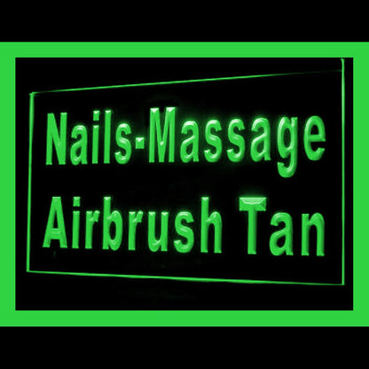 160099 Nails Massage Airbrush Tan Beauty Home Decor Open Display illuminated Night Light Neon Sign 16 Color By Remote