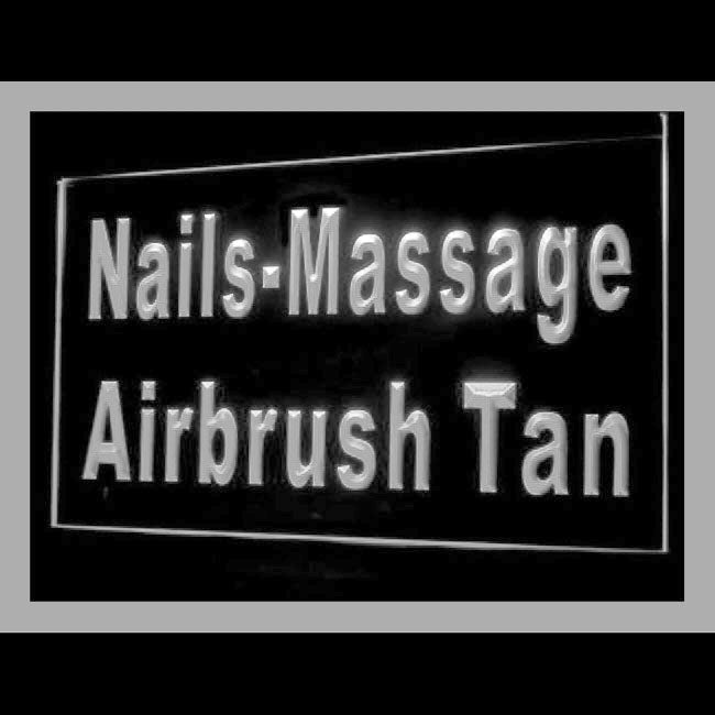 160099 Nails Massage Airbrush Tan Beauty Home Decor Open Display illuminated Night Light Neon Sign 16 Color By Remote