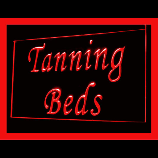 160100 Tanning Beds Store Shop Beauty Home Decor Open Display illuminated Night Light Neon Sign 16 Color By Remote
