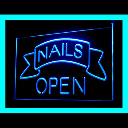 160110 Nails Beauty Salon Shop Home Decor Open Display illuminated Night Light Neon Sign 16 Color By Remote