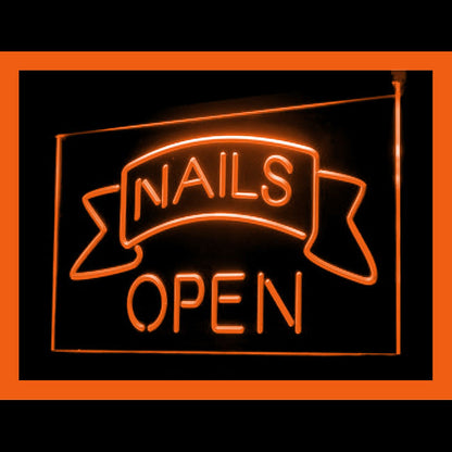 160110 Nails Beauty Salon Shop Home Decor Open Display illuminated Night Light Neon Sign 16 Color By Remote