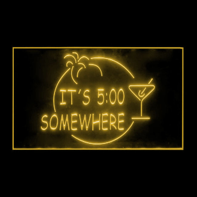 170005 ITS 5:00 Somewhere Bar Pub Home Decor Open Display illuminated Night Light Neon Sign 16 Color By Remote