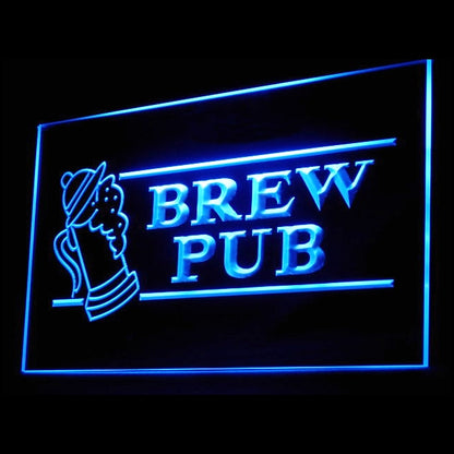 170008 Brew Pub Bar Club Home Decor Open Display illuminated Night Light Neon Sign 16 Color By Remote