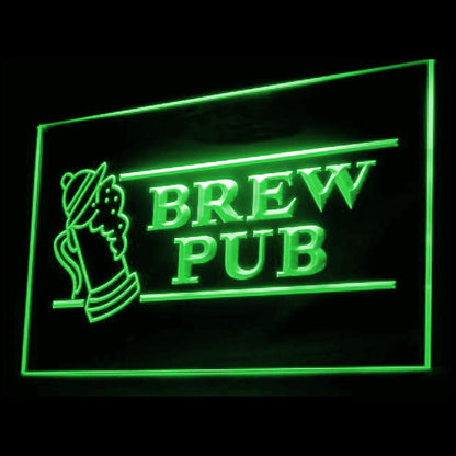 170008 Brew Pub Bar Club Home Decor Open Display illuminated Night Light Neon Sign 16 Color By Remote
