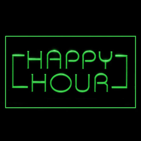 170029 Happy Hour Bar Pub Beer Home Decor Open Display illuminated Night Light Neon Sign 16 Color By Remote