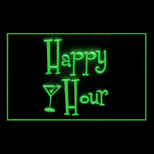 170033 Happy Hour Bar Pub Beer Home Decor Open Display illuminated Night Light Neon Sign 16 Color By Remote