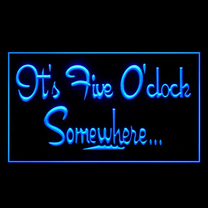 170038 ITS 5:00 Somewhere Bar Pub Home Decor Open Display illuminated Night Light Neon Sign 16 Color By Remote