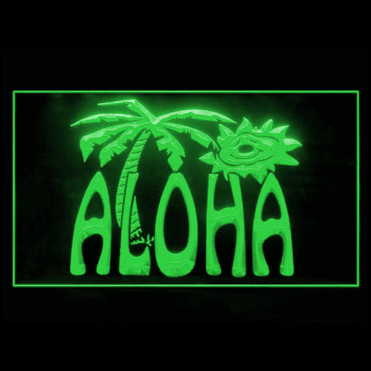 170042 Aloha Hello Shop Bar Pub Home Decor Open Display illuminated Night Light Neon Sign 16 Color By Remote