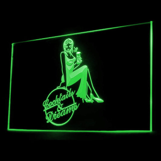 170049 Cocktails Dreams Bar Pub Home Decor Open Display illuminated Night Light Neon Sign 16 Color By Remote