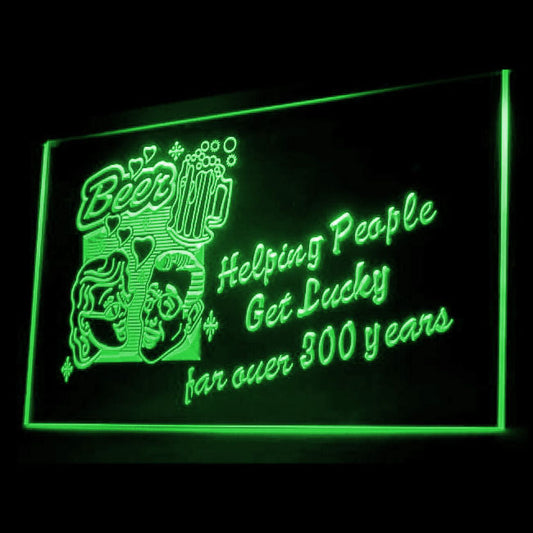 170054 Helping People Get Lucky Bar Pub Home Decor Open Display illuminated Night Light Neon Sign 16 Color By Remote