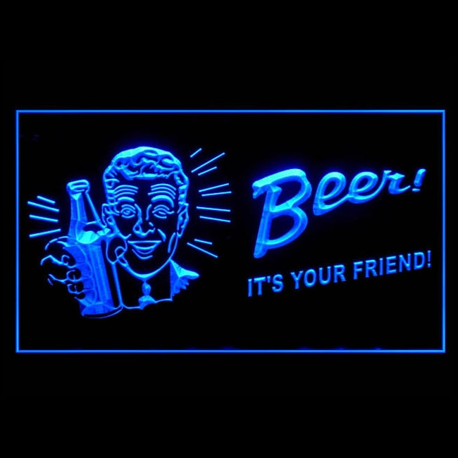 170063 Beer It's Your Friend Bar Pub Home Decor Open Display illuminated Night Light Neon Sign 16 Color By Remote