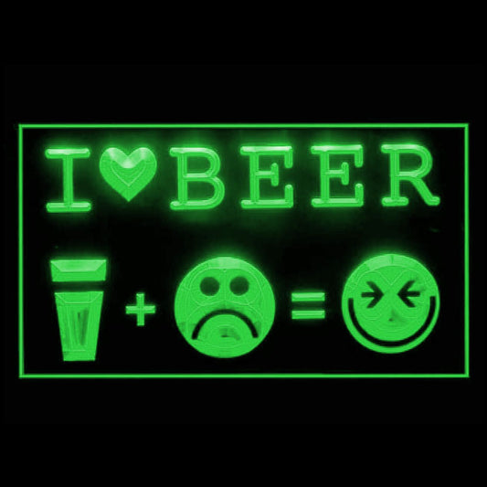 170084 I Love Beer Happy Face Bar Home Decor Open Display illuminated Night Light Neon Sign 16 Color By Remote