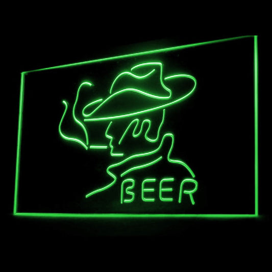 170088 Beer Western Cowboys Bar Texas Pub Home Decor Open Display illuminated Night Light Neon Sign 16 Color By Remote