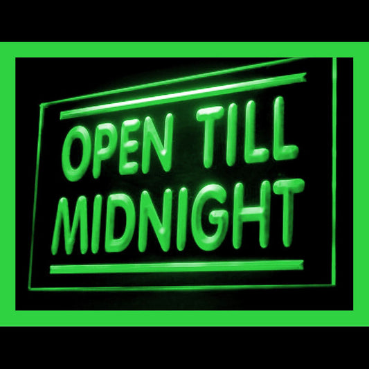 170091 Open Till Midnight Beer Bar Pub Home Decor Display illuminated Night Light Neon Sign 16 Color By Remote