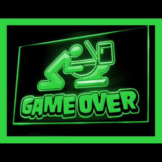 170095 Game Over Shop Room Home Decor Open Display illuminated Night Light Neon Sign 16 Color By Remote