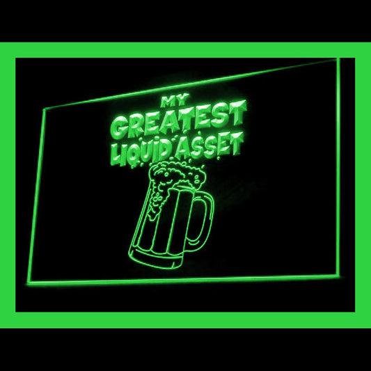 170096 Beer is My Greatest Liquid Asset Bar Home Decor Open Display illuminated Night Light Neon Sign 16 Color By Remote