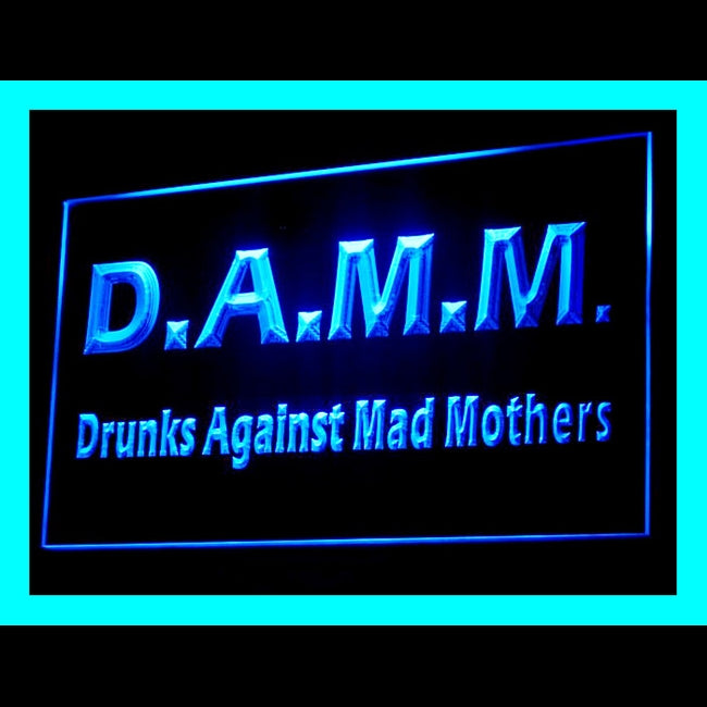 170106 D.a.m.m. Drunk Against Mad Bar Home Decor Open Display illuminated Night Light Neon Sign 16 Color By Remote