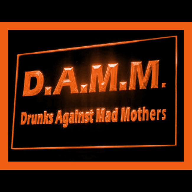 170106 D.a.m.m. Drunk Against Mad Bar Home Decor Open Display illuminated Night Light Neon Sign 16 Color By Remote