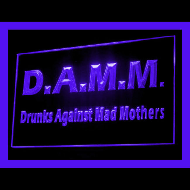 170106 D.a.m.m. Drunk Against Mad Bar Home Decor Open Display illuminated Night Light Neon Sign 16 Color By Remote