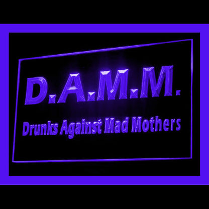 170106 D.a.m.m. Drunk Against Mad Bar Home Decor Open Display illuminated Night Light Neon Sign 16 Color By Remote