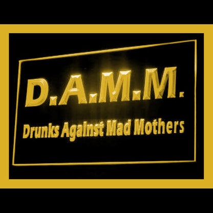 170106 D.a.m.m. Drunk Against Mad Bar Home Decor Open Display illuminated Night Light Neon Sign 16 Color By Remote