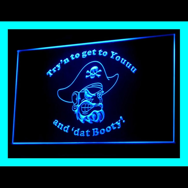 170107 Try'n To Get You Dat Booty Bar Home Decor Open Display illuminated Night Light Neon Sign 16 Color By Remote