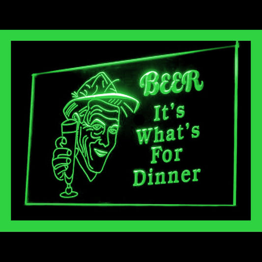 170120 Beer It's What For Dinner Bar Home Decor Open Display illuminated Night Light Neon Sign 16 Color By Remote