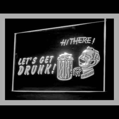 170122 Let's Get Drunk Bar Home Decor Open Display illuminated Night Light Neon Sign 16 Color By Remote