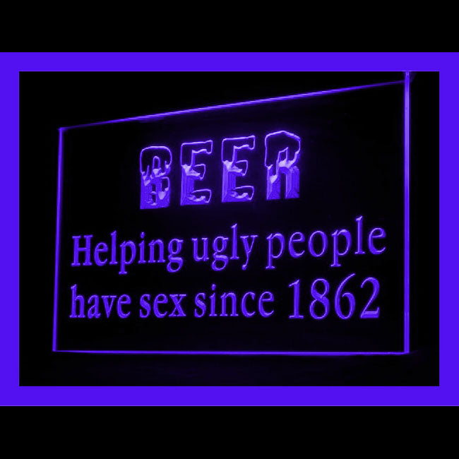 170128 Beer Helping Ugly People Bar Home Decor Open Display illuminated Night Light Neon Sign 16 Color By Remote