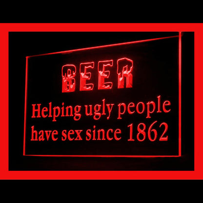 170128 Beer Helping Ugly People Bar Home Decor Open Display illuminated Night Light Neon Sign 16 Color By Remote