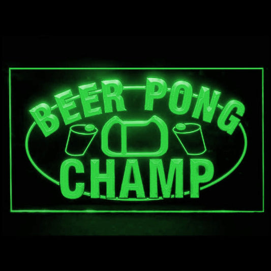 170134 Beer Pong Champ Bar Happy Hours Home Decor Open Display illuminated Night Light Neon Sign 16 Color By Remote
